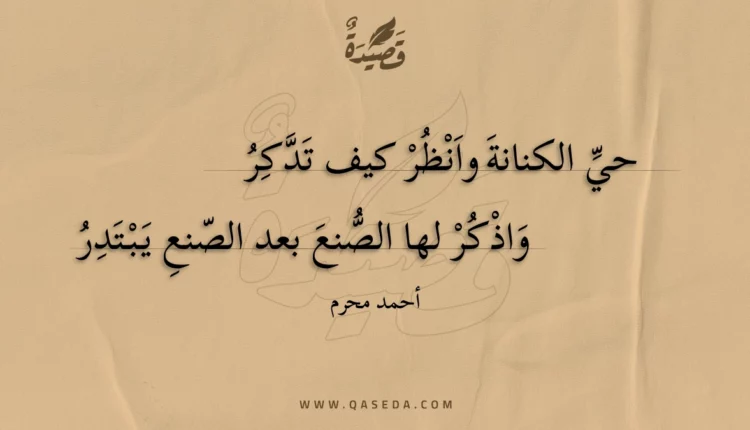 قصيدة حي الكنانة وانظر كيف تدكر