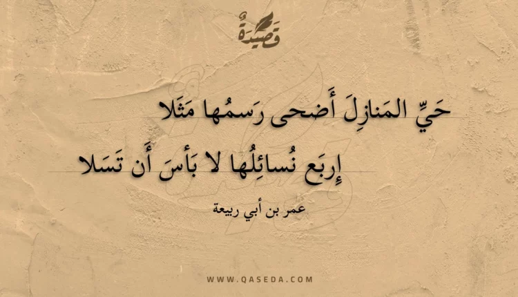 قصيدة حي المنازل أضحى رسمها مثلا