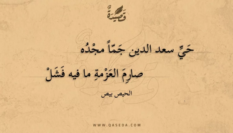 قصيدة حي سعد الدين جما مجده