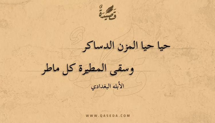 قصيدة حيا حيا المزن الدساكر