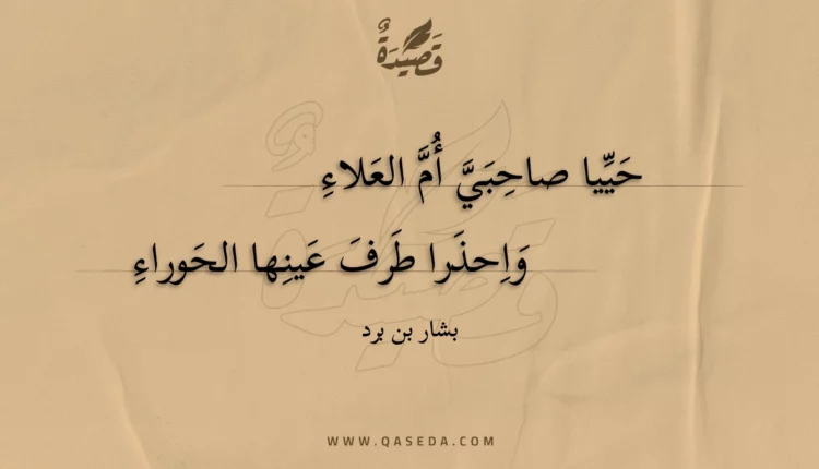 قصيدة حييا صاحبي أم العلاء