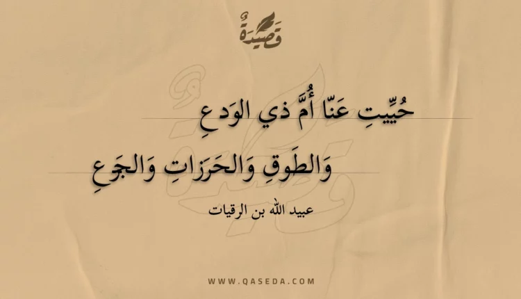 قصيدة حييت عنا أم ذي الودع