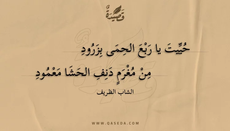 قصيدة حييت يا ربع الحمى بزرود
