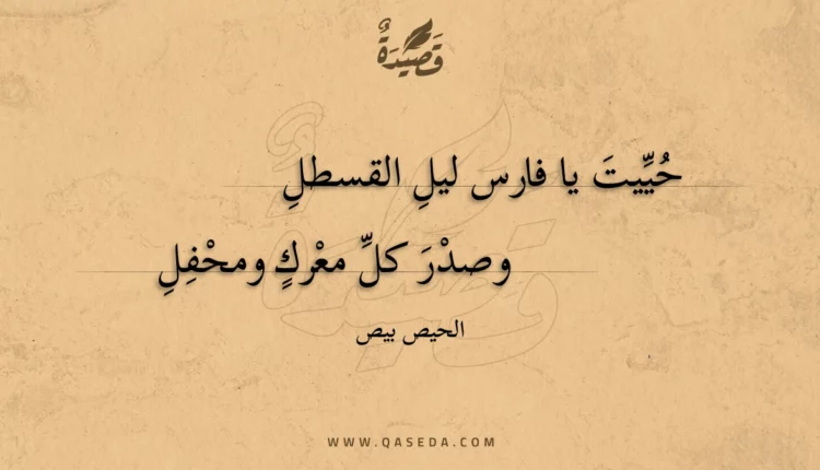 قصيدة حييت يا فارس ليل القسطل