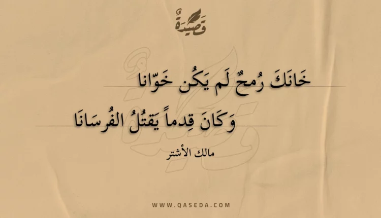 قصيدة خانك رمح لم يكن خوانا
