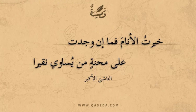 قصيدة خبرت الأنام فما إن وجدت