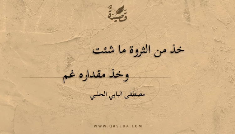 قصيدة خذ من الثروة ما شئت