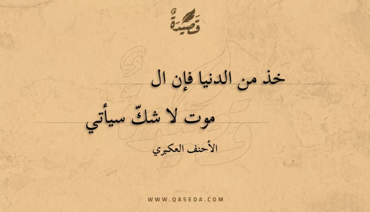 قصيدة خذ من الدنيا فإن الموت