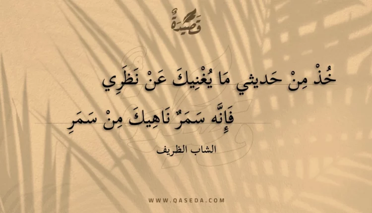 قصيدة خذ من حديثي ما يغنيك عن نظري