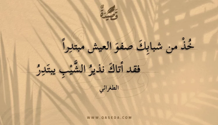 قصيدة خذ من شبابك صفو العيش مبتدرا
