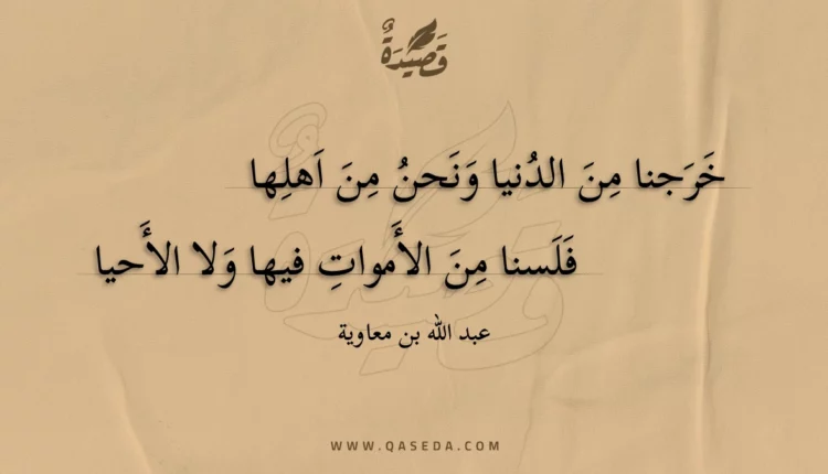 قصيدة خرجنا من الدنيا ونحن من اهلها