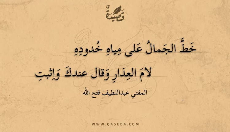 قصيدة خط الجمال على مياه خدوده