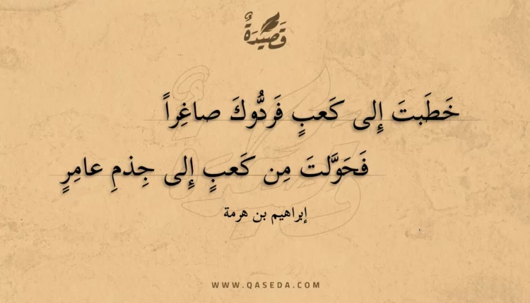 قصيدة خطبت إلى كعب فردوك صاغرا