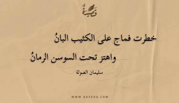 قصيدة خطرت فماج على الكثيب البان
