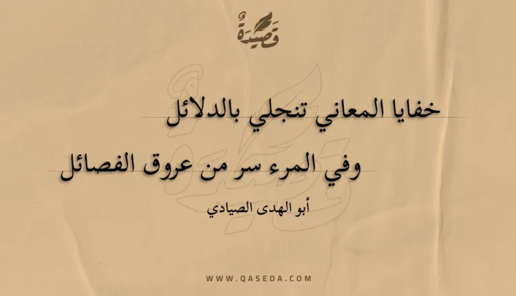 قصيدة خفايا المعاني تنجلي بالدلائل