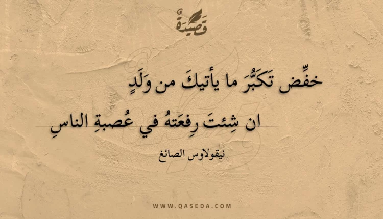 قصيدة خفض تكبر ما يأتيك من ولد