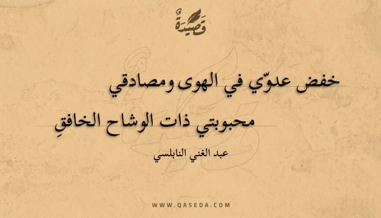 قصيدة خفض عدوي في الهوى ومصادقي