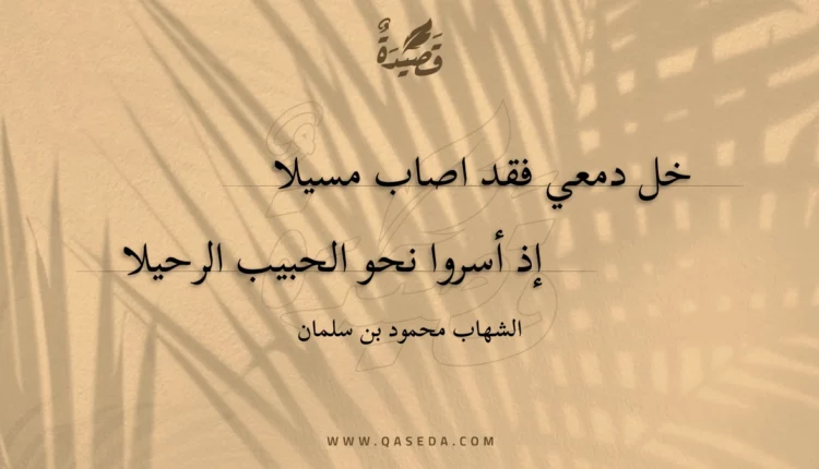 قصيدة خل دمعي فقد اصاب مسيلا