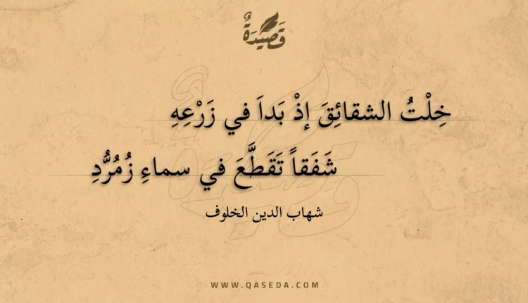 قصيدة خلت الشقائق إذ بدا في زرعه