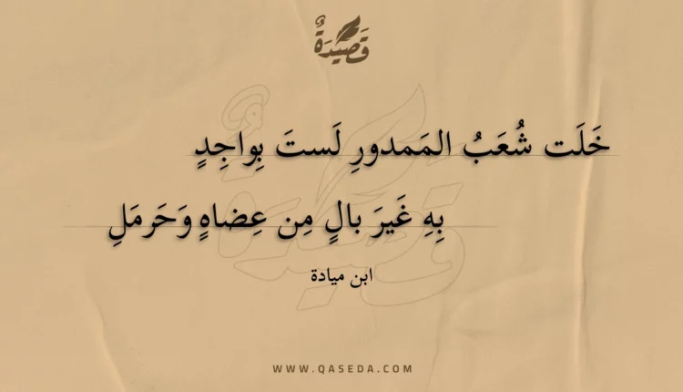 قصيدة خلت شعب الممدور لست بواجد