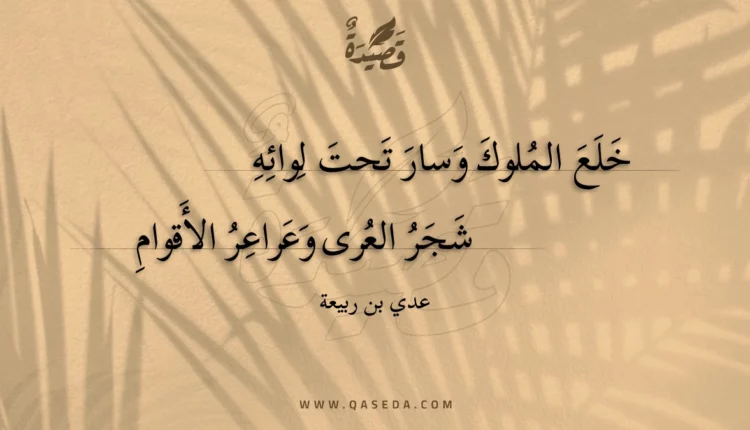 قصيدة خلع الملوك وسار تحت لوائه