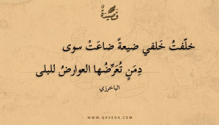 قصيدة خلفت خلفي ضيعة ضاعت سوى