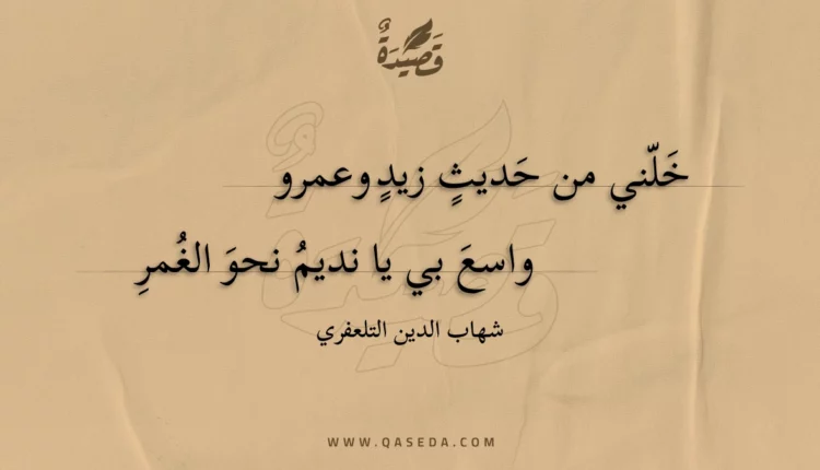 قصيدة خلني من حديث زيد وعمرو