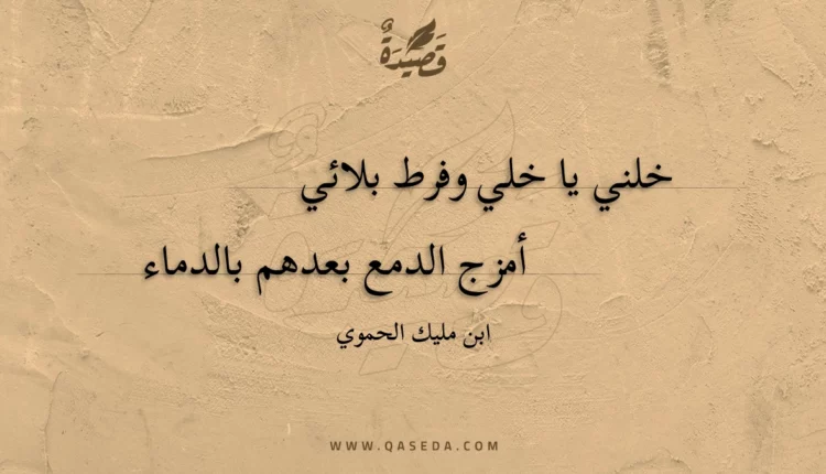 قصيدة خلني يا خلي وفرط بلائي