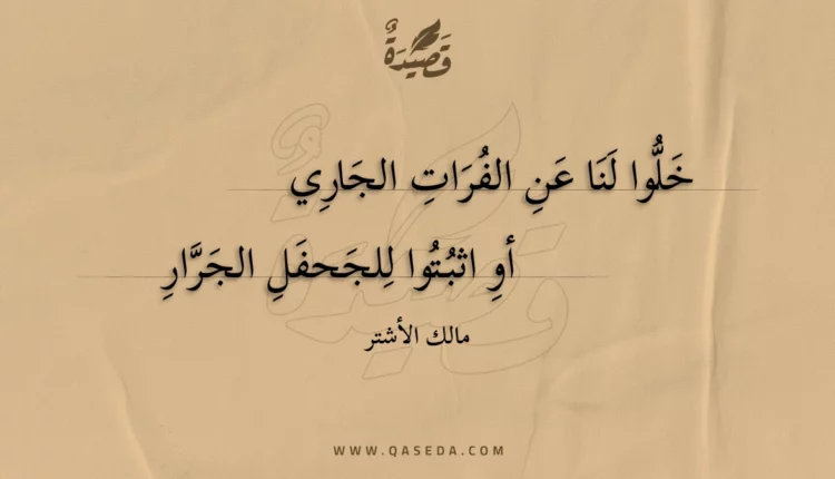 قصيدة خلوا لنا عن الفرات الجاري