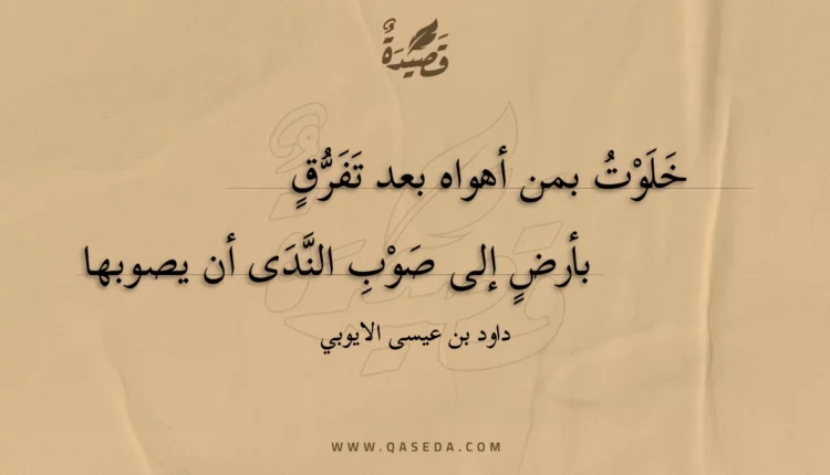 قصيدة خلوت بمن أهواه بعد تفرق