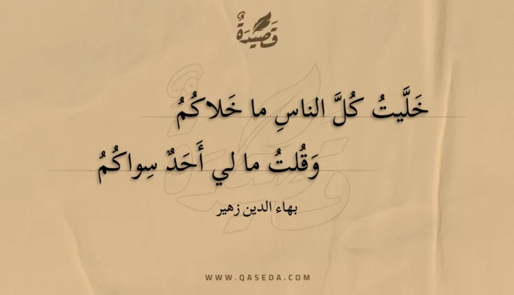 قصيدة خليت كل الناس ما خلاكم