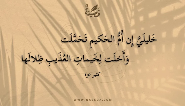 قصيدة خليلي إن أم الحكيم تحملت