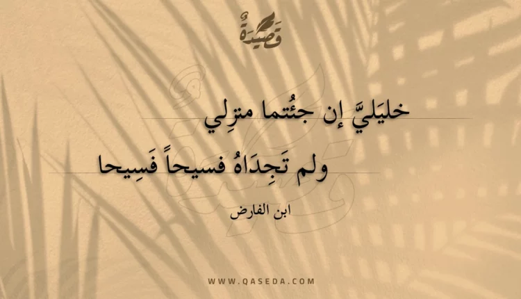 قصيدة خليلي إن جئتما منزلي