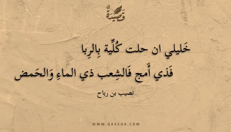 قصيدة خليلي ان حلت كلية بالربا