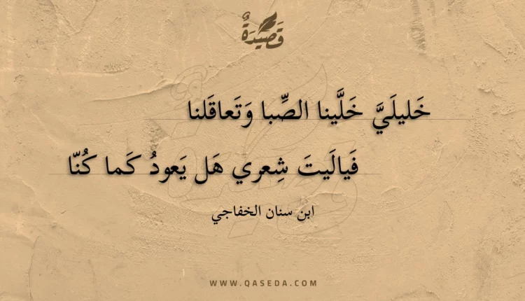 قصيدة خليلي خلينا الصبا وتعاقلنا