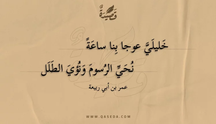 قصيدة خليلي عوجا بنا ساعة