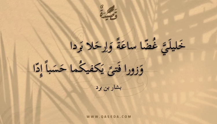 قصيدة خليلي غضا ساعة وارحلا بردا