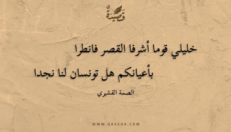 قصيدة خليلي قوما أشرفا القصر فانطرا