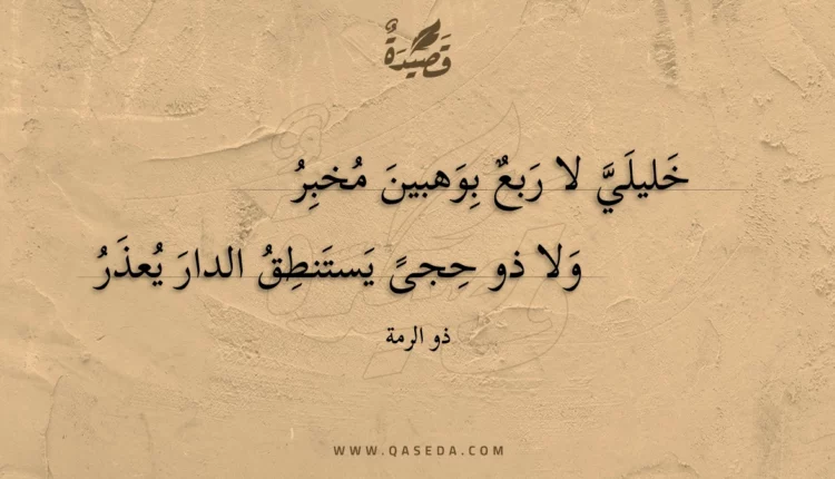 قصيدة خليلي لا ربع بوهبين مخبر