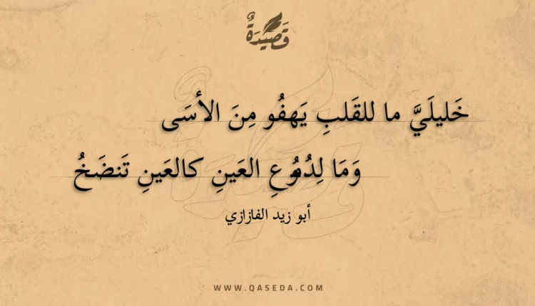 قصيدة خليلي ما للقلب يهفو من الأسى