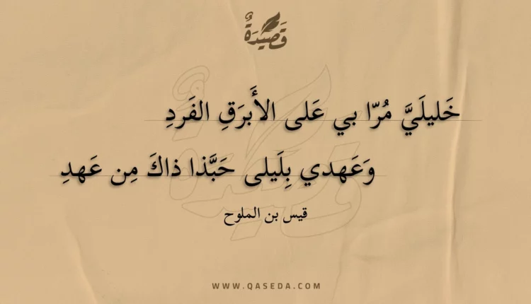 قصيدة خليلي مرا بي على الأبرق الفرد