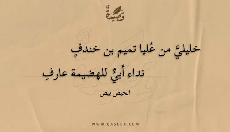 قصيدة خليلي من عليا تميم بن خندف