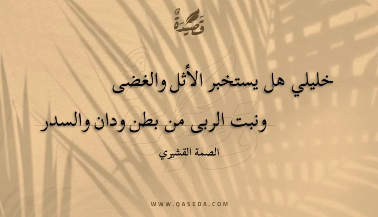 قصيدة خليلي هل يستخبر الأثل والغضى