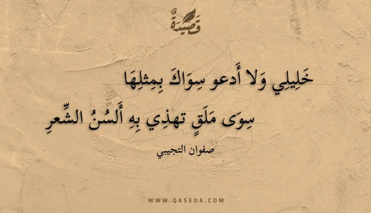 قصيدة خليلي ولا أدعو سواك بمثلها
