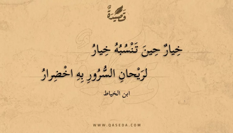 قصيدة خيار حين تنسبه خيار