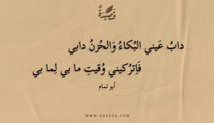 قصيدة داب عيني البكاء والحزن دابي