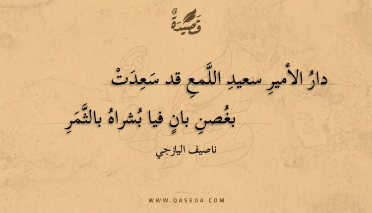 قصيدة دار الأمير سعيد اللمع قد سعدت