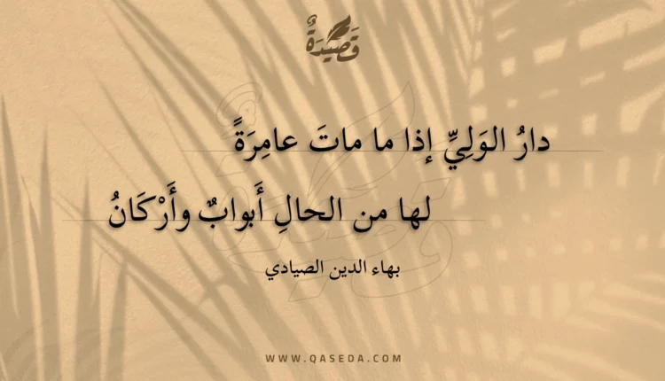 قصيدة دار الولي إذا ما مات عامرة