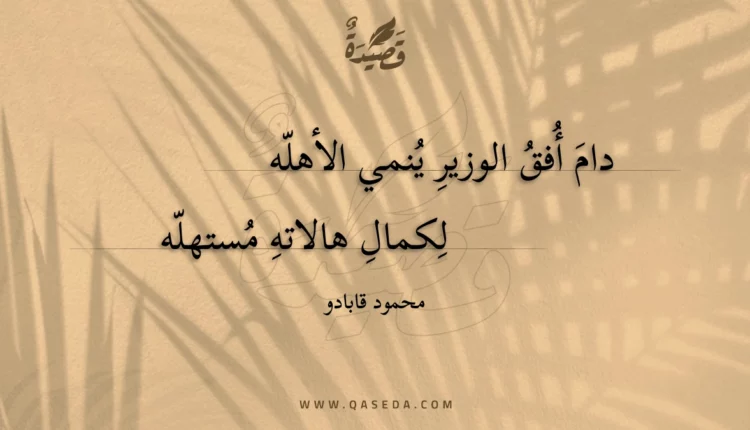 قصيدة دام أفق الوزير ينمي الأهله