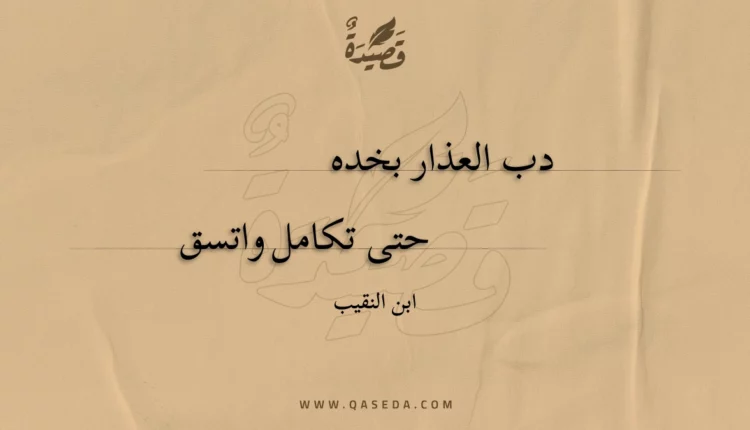 قصيدة دب العذار بخده